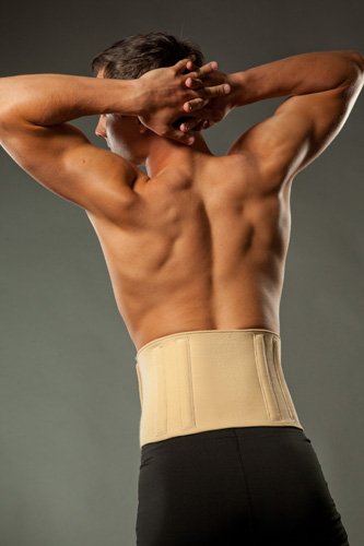Hochwertige Rückenbandage/Rückenstütze LOREY-LU10004 aus Neopren Beige, Beige