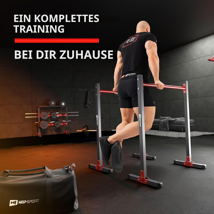 HS Hop-Sport Dipstation Dip Ständer HS-D011 Dipper Station Klimmzug Barren Rack Graphit, Graphit