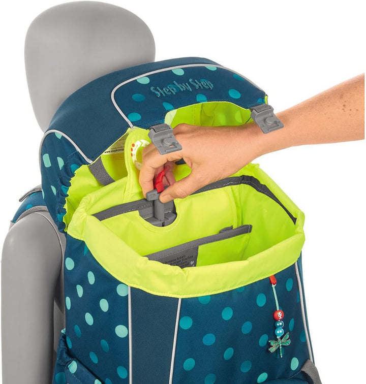 Step by Step Giant Schulranzen-Set Chameleon Joshy, 5-teilig, türkis, ergonomischer Tornister mit Re