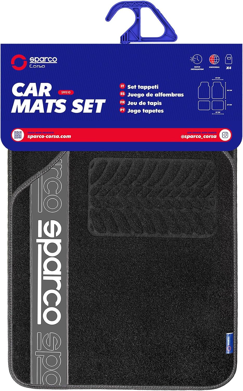 Sparco Teppichboden F510 Schwarz/Grau Teppichboden TEPPICH F510 GRAU, TEPPICH F510 GRAU
