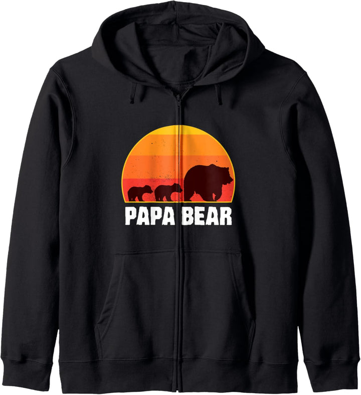 Papa Bär - Vater von Zwillingen. Retro Kapuzenjacke