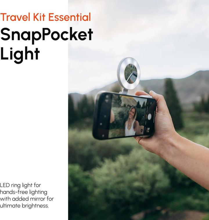 ShiftCam Travel Kit Essential - Magnetischer Telefongriff, Selfie-Licht & Stativ für iPhone & Androi