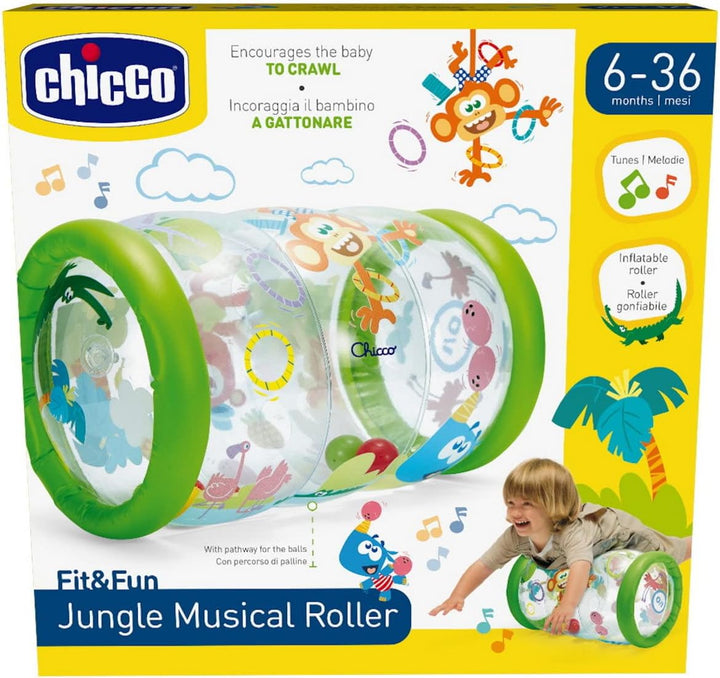 Chicco Jungle Musical Roller, 2-in-1-Spielzeug zur Förderung der Koordination, mit Soundeffekten, Ds