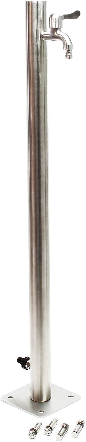 Naturewater Wasserzapfstelle Edelstahl 95,5cm, rund, Wasserhahn & Anschluss, UV- & frostbeständig