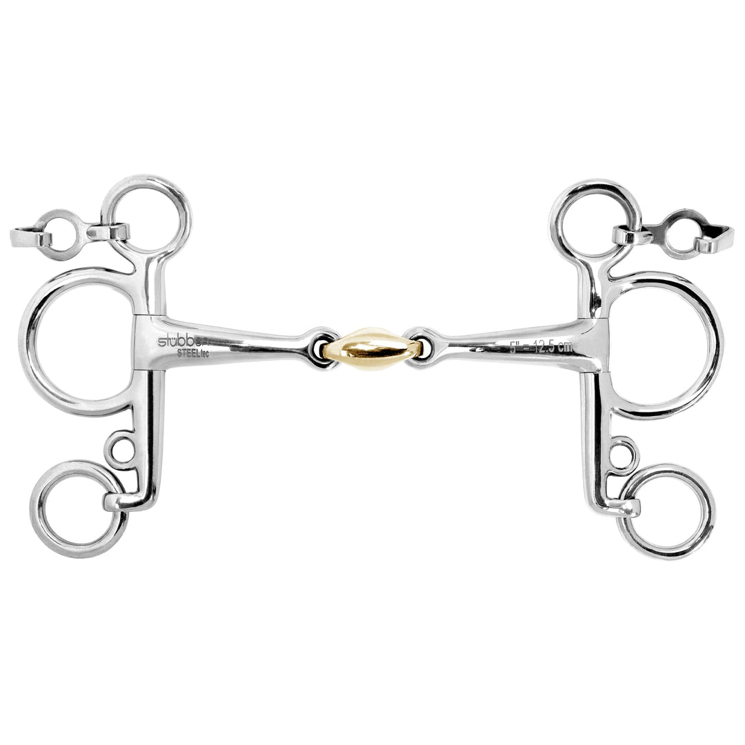 Stübben Gebiss 2240 Pelham doppelt gebrochen 12,5 cm - 14 mm - Sweet Copper Mittelstück, 12,5 cm - 1