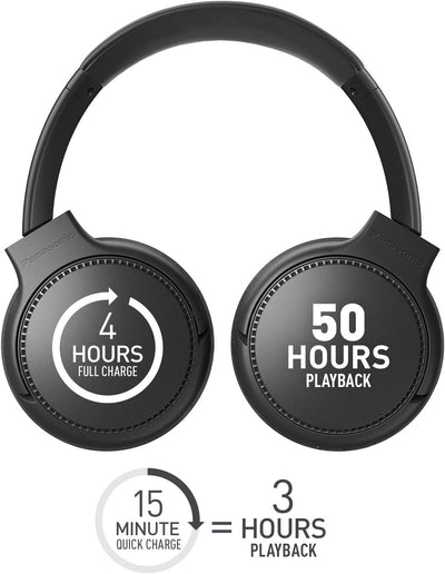 Panasonic RB-M300BE-K Bluetooth Over-Ear Kopfhörer - Sprachsteuerung, XBS - Extra Bass, 50 Stunden A