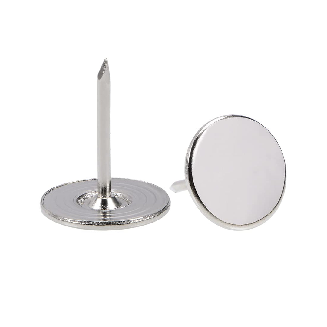 sourcing map 100Stk.Polsternagel 16mmx20mm Flachkopf Möbelnägel Silber, 16mmx20mm