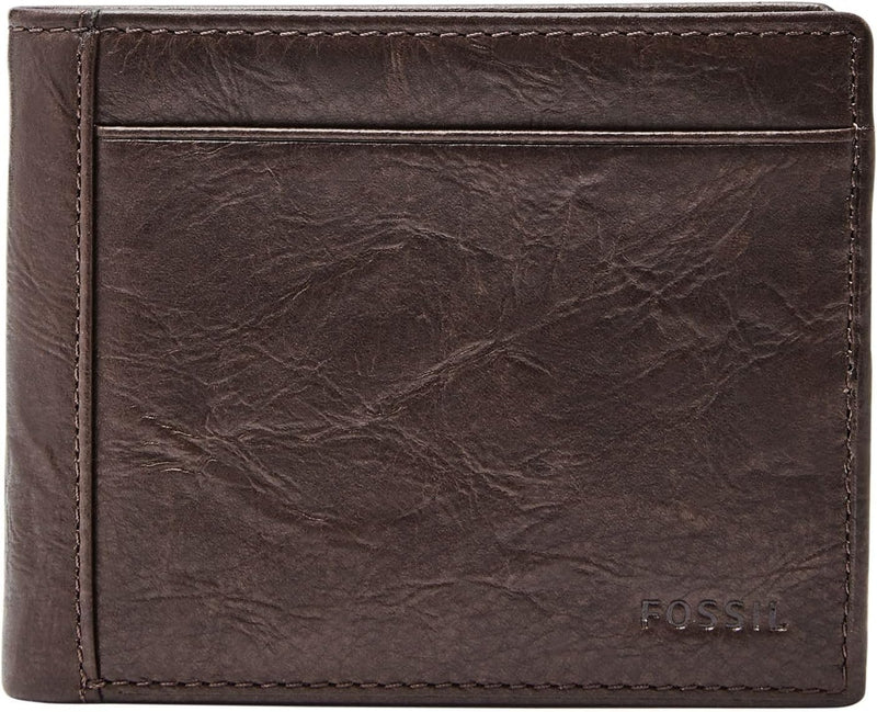 Fossil Herren Neel Leder Bifold Geldbörse 11,43 cm L x 1,905 cm B x 8,89 cm H Braun, Braun