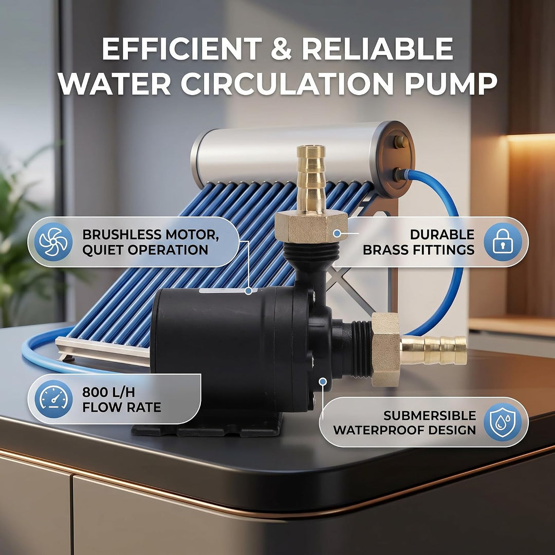 Fabater Bürstenlose Tauchwasserpumpe, 19 W, 800 L/h, 5 M Hub, Extrem Leise, mit Messinganschluss für