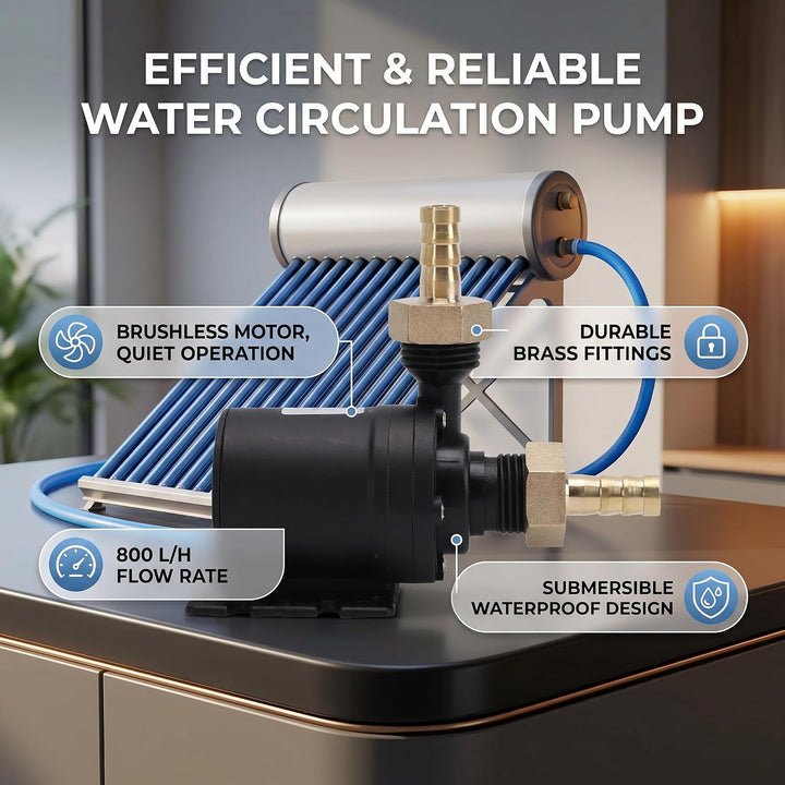 Fabater Bürstenlose Tauchwasserpumpe, 19 W, 800 L/h, 5 M Hub, Extrem Leise, mit Messinganschluss für