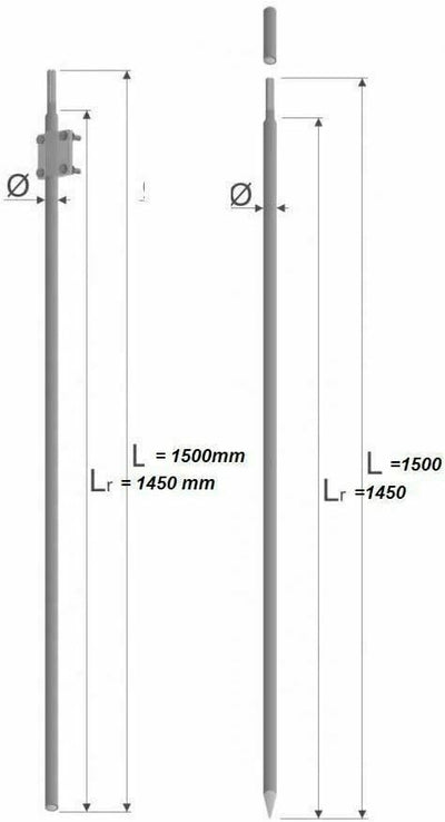 Tiefenerder Erder Erdung feuerverzinkt SET Ø16 2x1500mm nach DIN 50164-2 3m 3,0m 3000mm