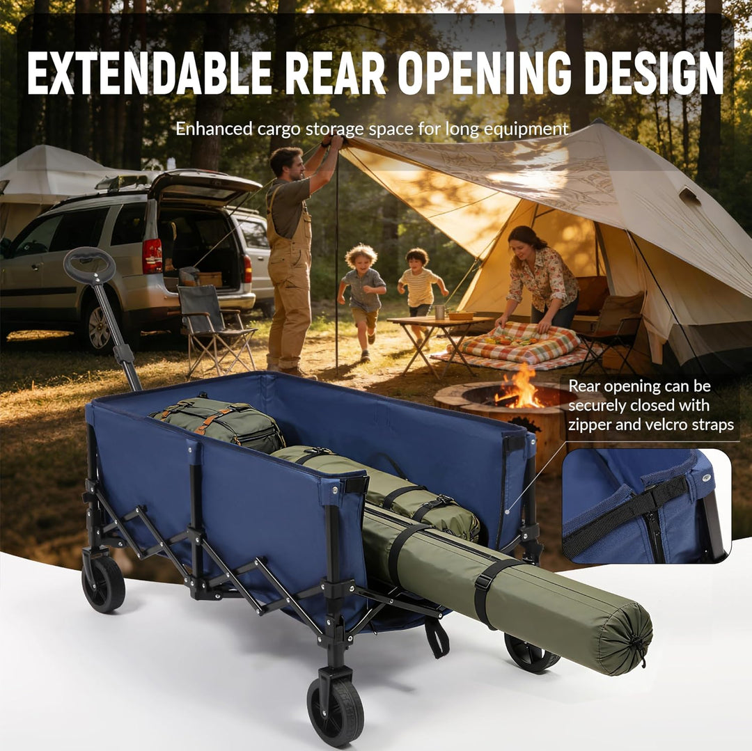 OUTSIDER Bollerwagen faltbar 165L – Campingwagen mit 136kg Tragfähigkeit, klappbarer Strandwagen mit