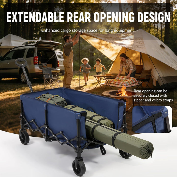 OUTSIDER Bollerwagen faltbar 165L – Campingwagen mit 136kg Tragfähigkeit, klappbarer Strandwagen mit