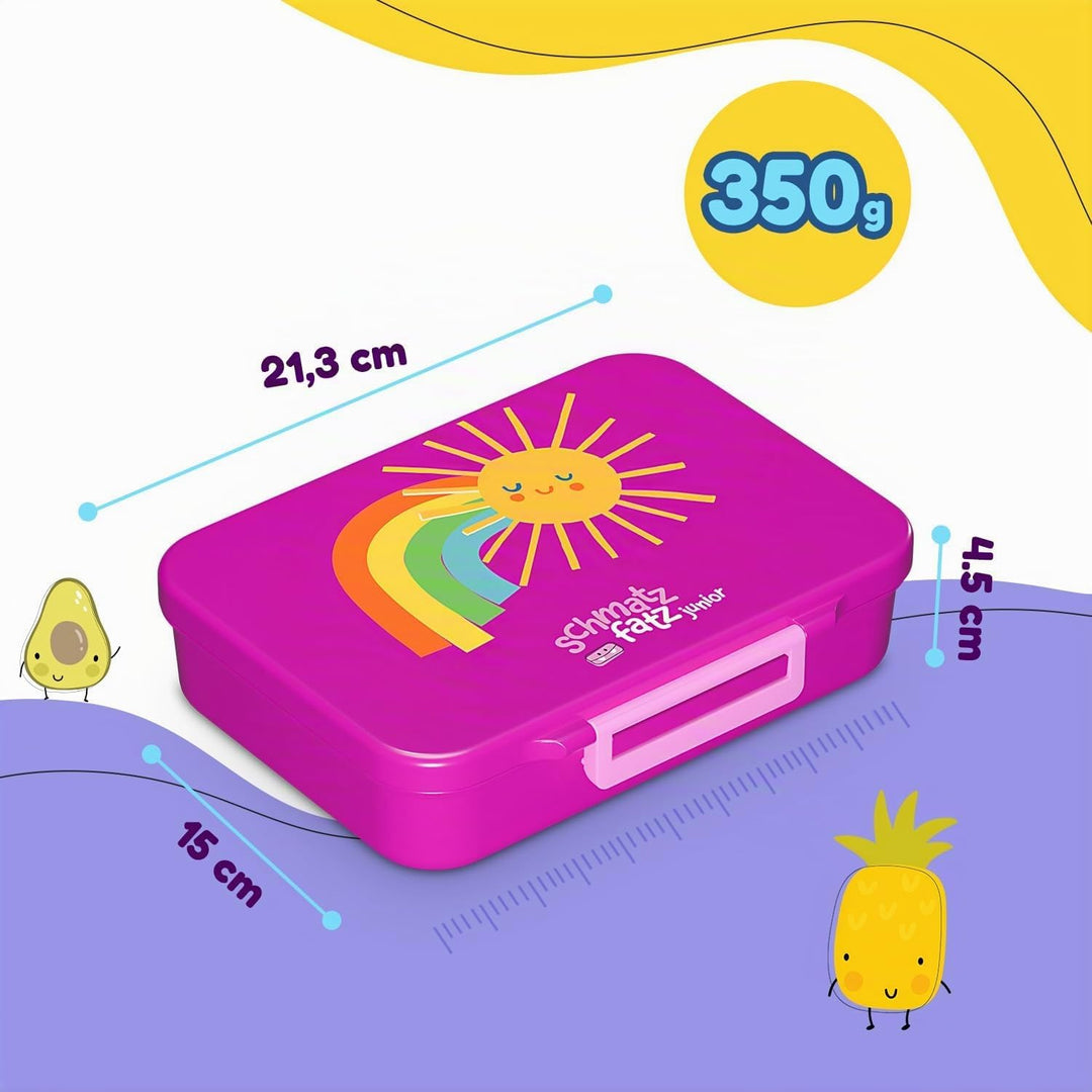 Schmatzfatz Lunchbox, Unterteilte Brotdose Kinder, Lunchbox mit Fächern, Bunte Bento-Box für Schule