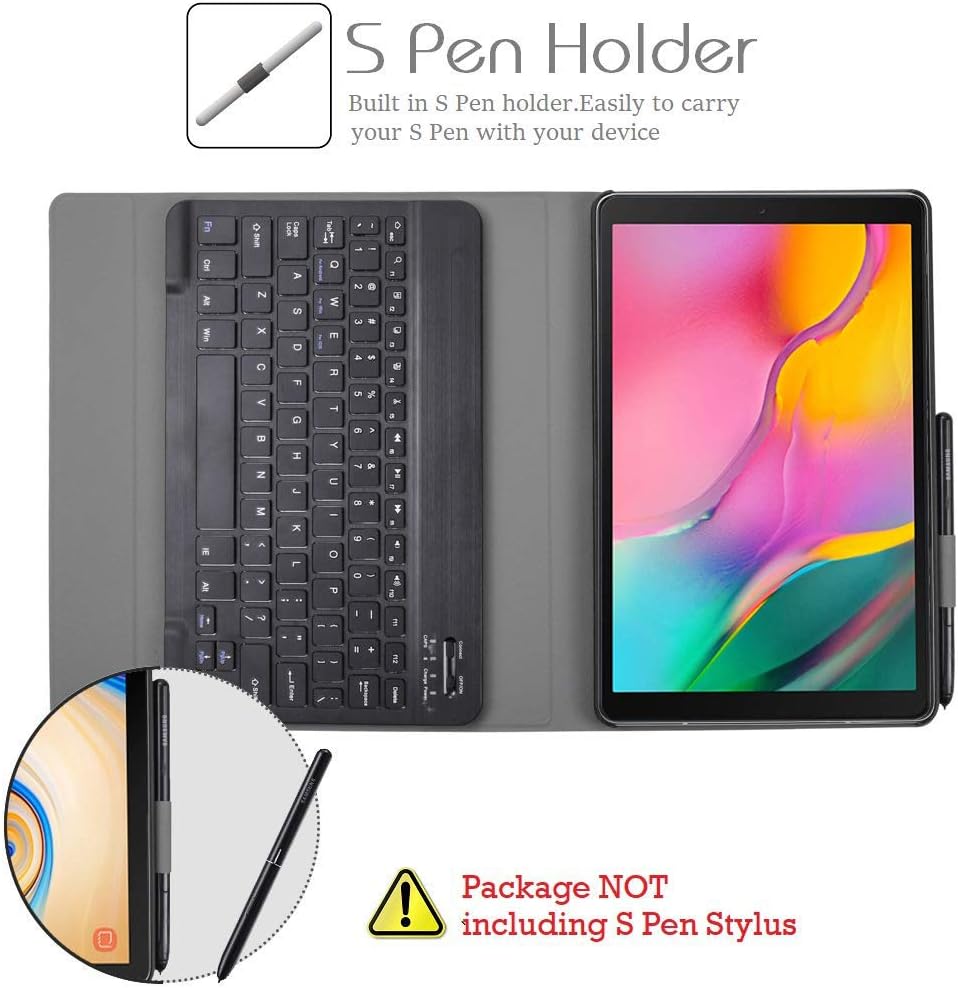 Tastaturhülle für Samsung Galaxy Tab A, 10,1 Zoll (2019), SM-T510/T515, Wineecy PU-Leder mit abnehmb