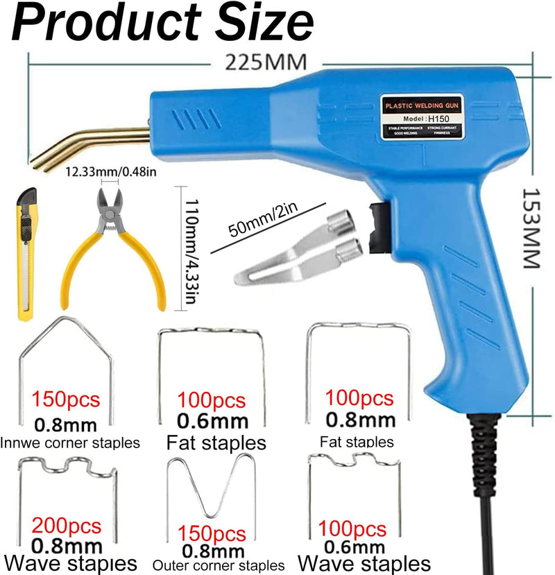 150W Kunststoff Schweissgerät 2-in-1 Auto Kunststoff Reparatur Set mit 800PCS 6 Typen Schweissnagel&