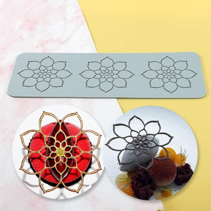 Silikon-Spitze-Matte, Zucker Craft Abdruckform essbare Kuchendekoration, 3 Löcher Mandala 3 Holes Ma