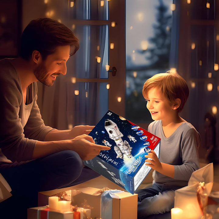Doloowee Space Shuttle Rakete Spielzeug für Kinder,Wissenschaftliches Puzzlespiel mit Projektion,Wel