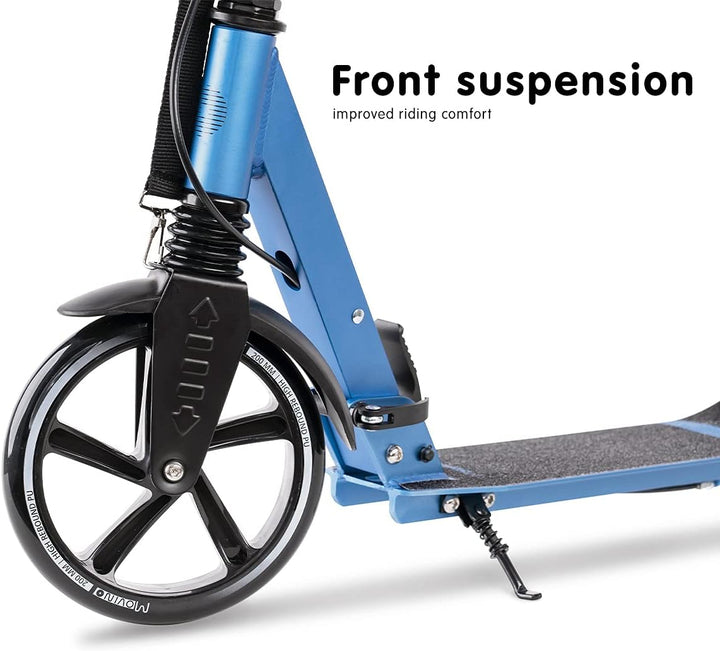 Movino Comfort+ City Scooter | Handbremse | Klappbar und Höhenverstellbar | Aluminium Roller mit Sto