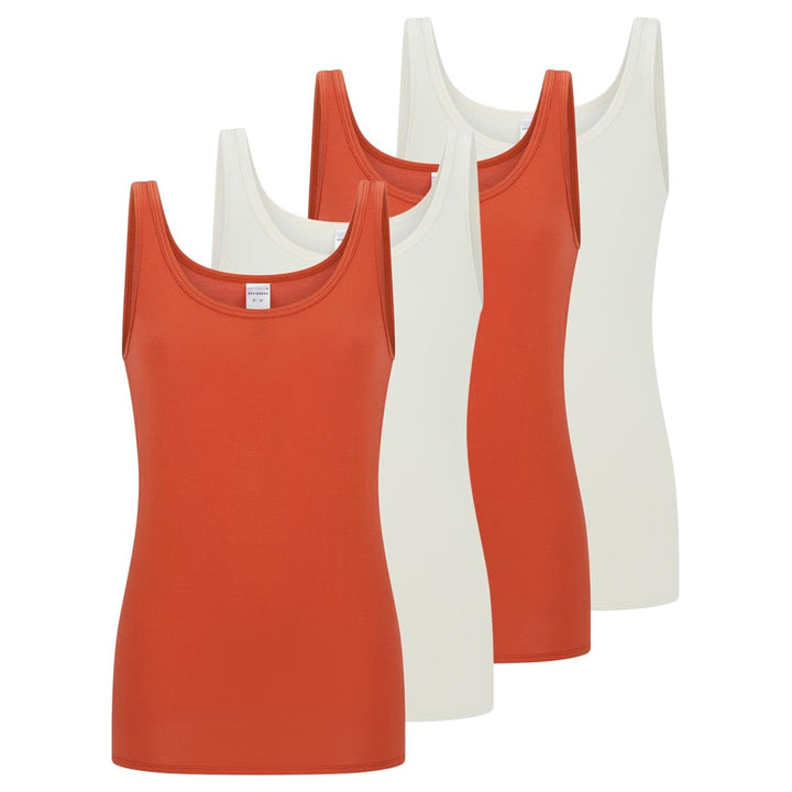 Schiesser Damen Unterhemd Top Trägertop 2er Pack Doppelpack - 162896 4 X Mehrfarbig (919) 36, 4 X Me
