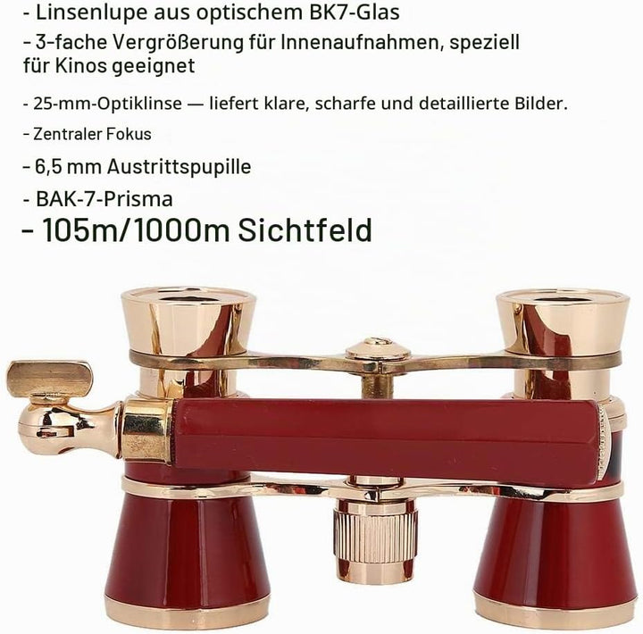 Opera Fernglas, Brillen-Teleskop 3X25 Theaterbrille -Fernglas Concert Portable Compact Lightweight,