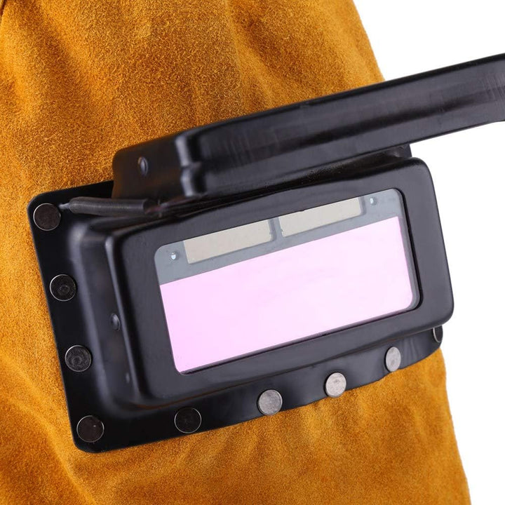 Schweisserhaube mit Auto Verdunkelung Filter Objektiv, Ledermaske Durable Gute Qualität