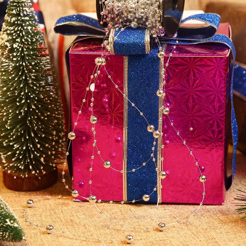 BESPORTBLE 20m Weihnachtsbaum Kette Perlen Perlengirlande Perlenkette Weihnachten Girlande Perlenban