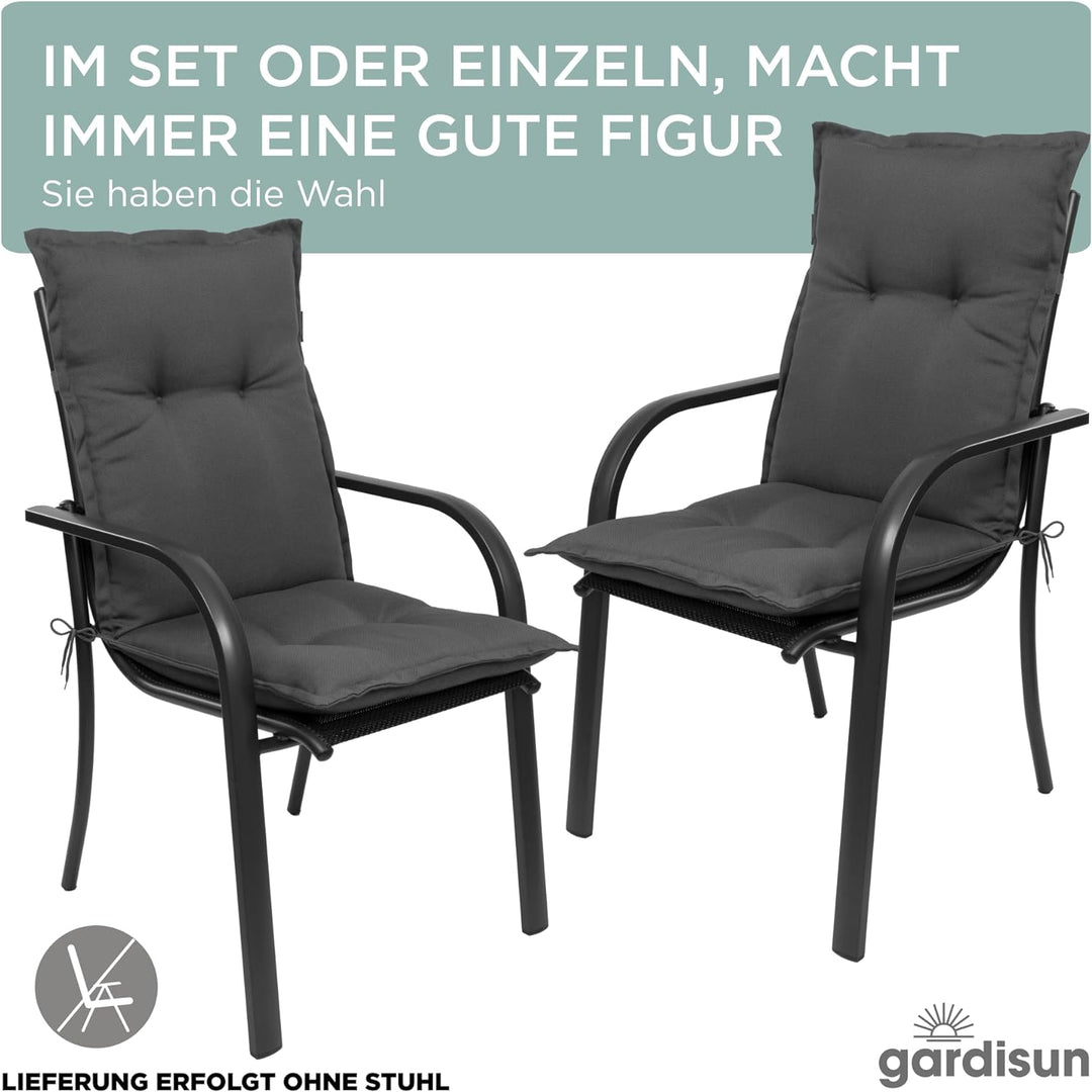 gardisun Gartenstuhlauflagen Niedriglehner I Extra Dicke Sitzauflagen I Made in Europe I Ideale Stuh