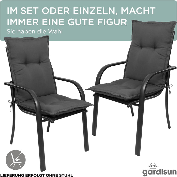 gardisun Gartenstuhlauflagen Niedriglehner I Extra Dicke Sitzauflagen I Made in Europe I Ideale Stuh