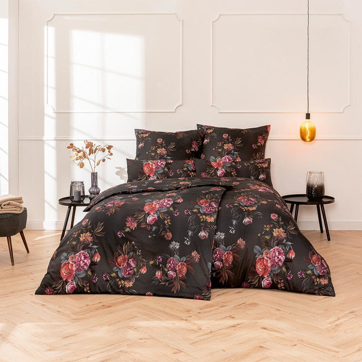 ESTELLA Mako-Satin Bettwäsche Joyce anthrazit 135x200 cm + 80x80 cm + 40x80 cm, 135x200 cm + 80x80 c