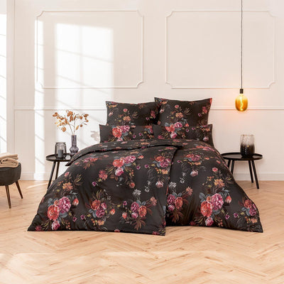 ESTELLA Mako-Satin Bettwäsche Joyce anthrazit 135x200 cm + 80x80 cm + 40x80 cm, 135x200 cm + 80x80 c