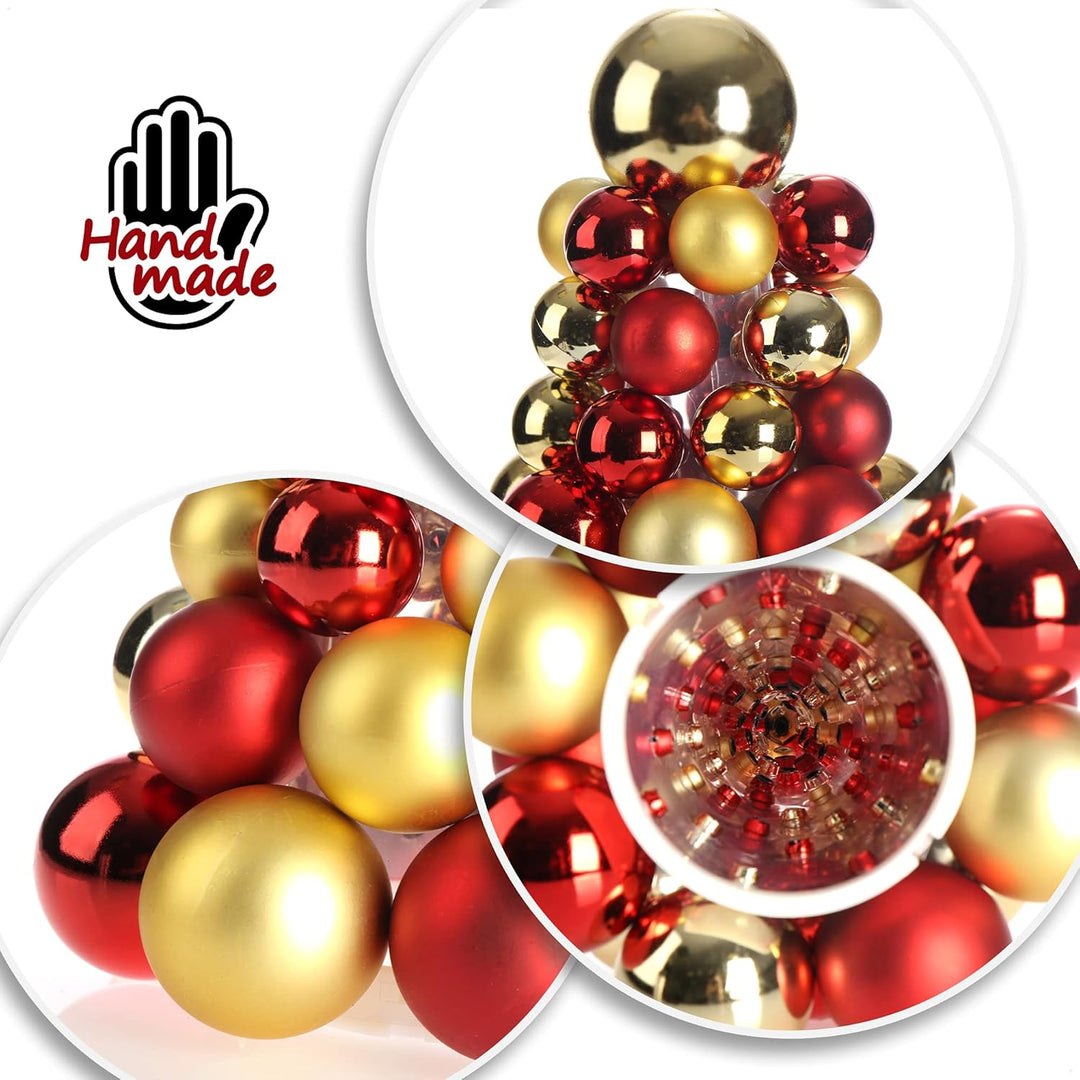 COM-FOUR® Künstlicher Weihnachtsbaum mit Christbaumkugeln - Geschmückter Tannenbaum für die Weihnach