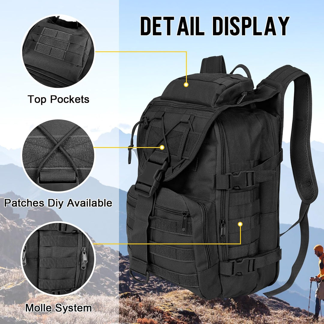 SHANNA Militärrucksack 35L/50L Armee Rucksack Molle, Hohe Kapazität Trekkingrucksack Wanderrucksäcke