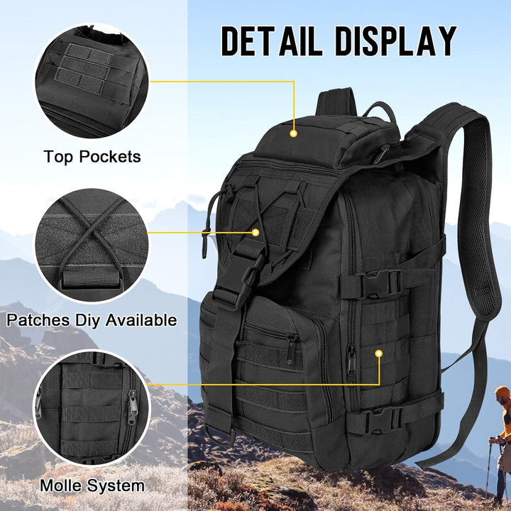 SHANNA Militärrucksack 35L/50L Armee Rucksack Molle, Hohe Kapazität Trekkingrucksack Wanderrucksäcke