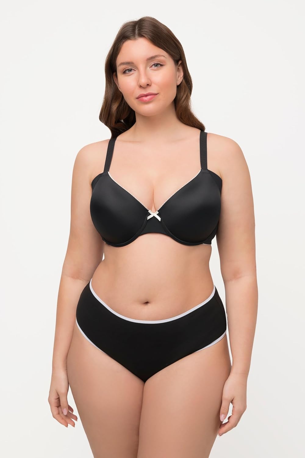 Ulla Popken Damen grosse Grössen Übergrössen Plus Size Bügel-BH, Softschalen, Zierkante 811724 105E