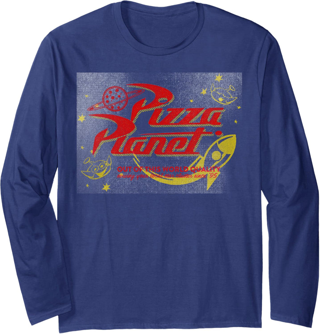 Disney Pixar Toy Story Vintage Pizza Planet Logo Langarmshirt