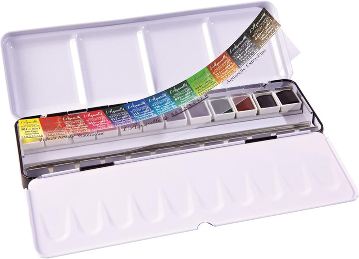 Sennelier Aquarelle Metalldose, 12 halbe Behälter