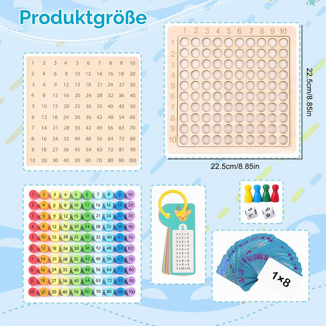 1x1 Einmaleins Lernen Spiel Multiplikationsbrett Multiplikationsbrett für Grundschüler Mathe Spielze