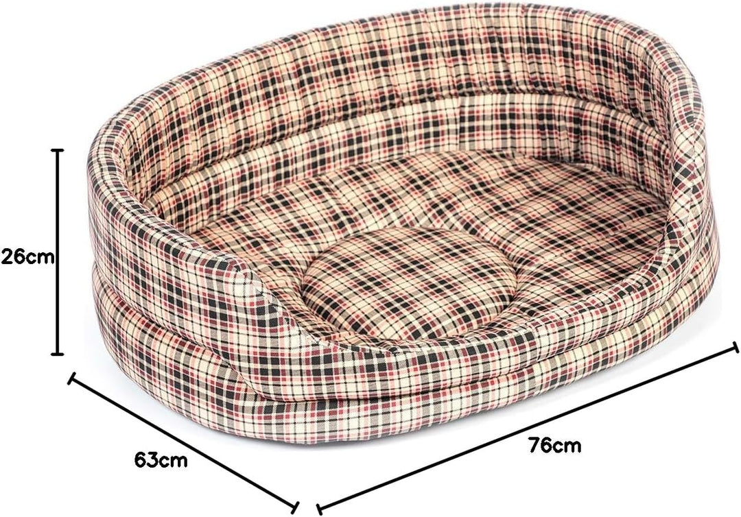 Danish Design Classic Check Abnehmbare Matratze Klettverschluss Traditionelles Bett für Hunde/Welpen