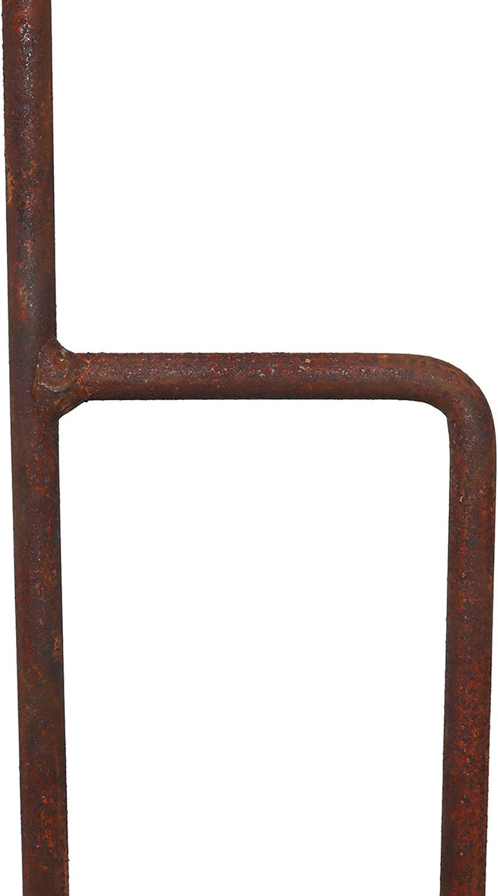 Hirsch Terracotta Regenmesser auf Stab aus Metall in Rost, stabil und robust, für den Garten, Nieder
