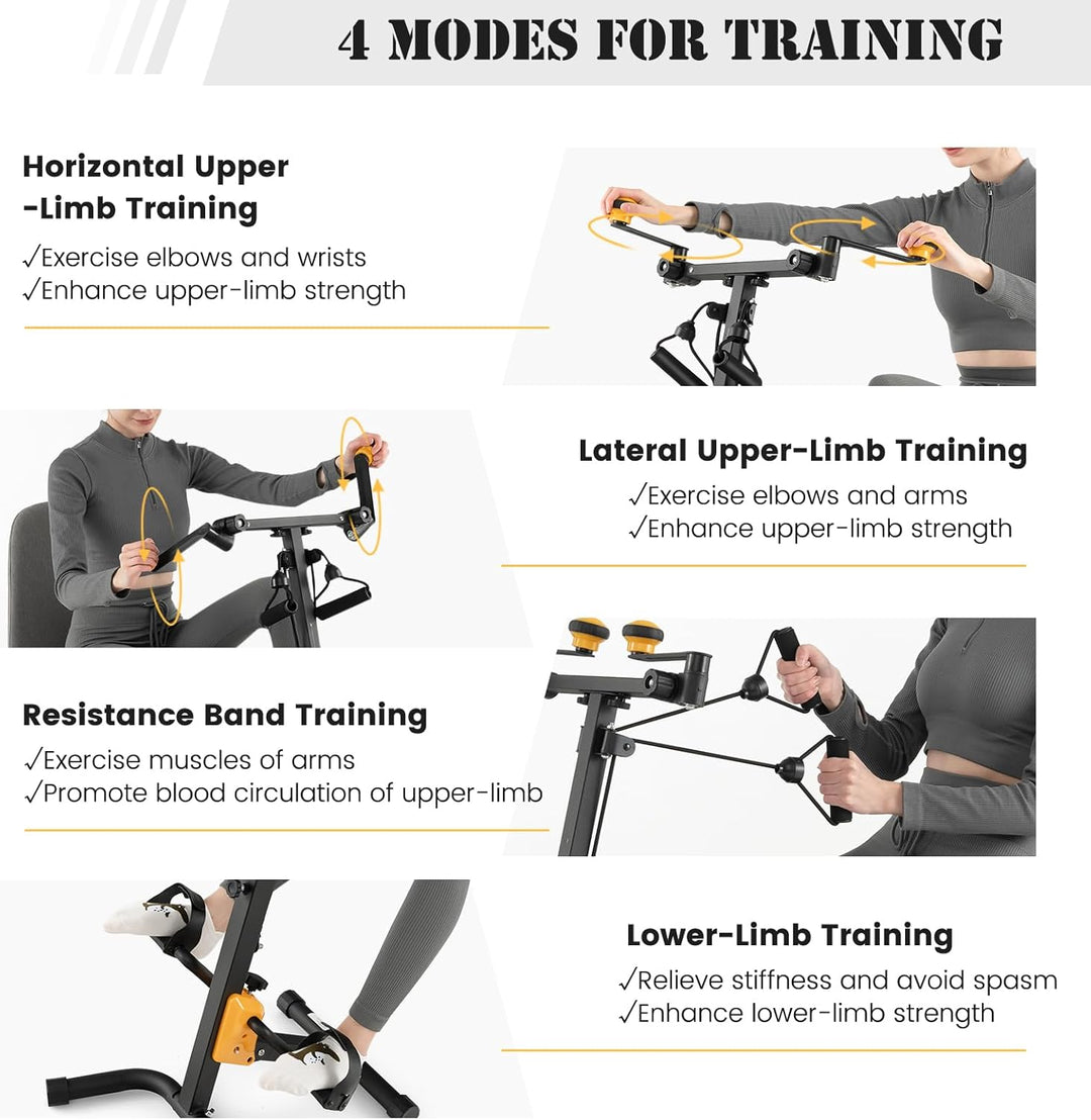 KOMFOTTEU Multifunktional Heimtrainer Fahrrad für Senioren, Pedaltrainer Arm- und Beintrainer, verst