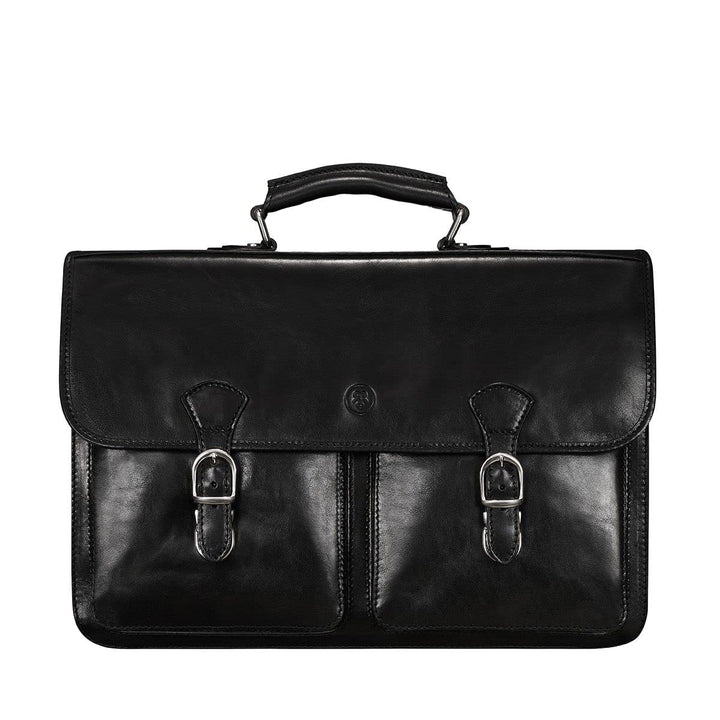 Maxwell Scott Personalisiert 17” Herren Business Laptop Satchel - LoretoL Night Black, Night Black