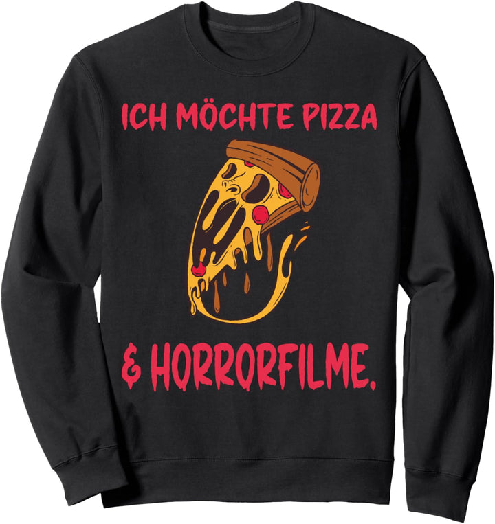 Pizza Fastfood Horrorfilme Horror Filme Serienjunkie Sweatshirt