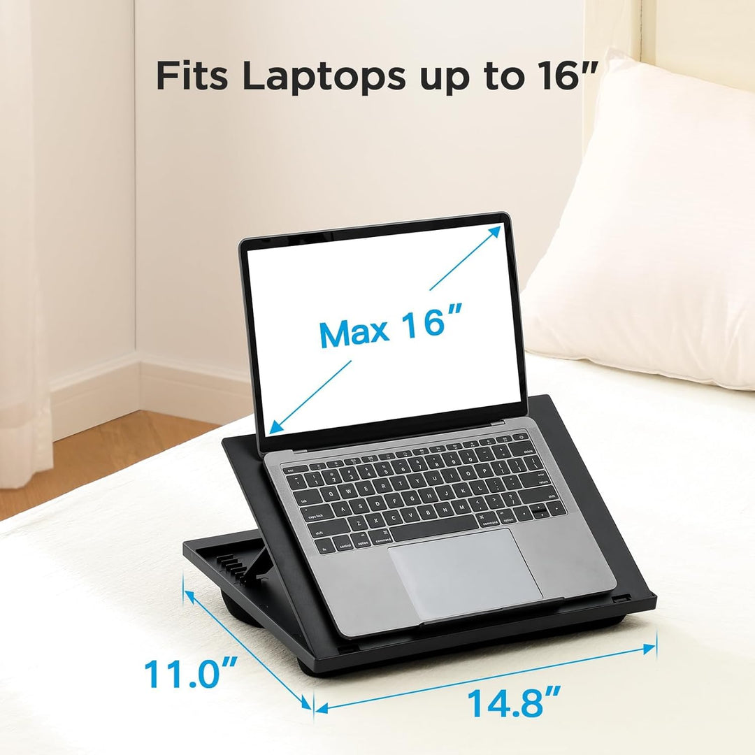 HUANUO Laptopkissen Höhenverstellbar, für max. 15,6" Notebook, Ipad, Tragbarer Laptoptisch für Reise