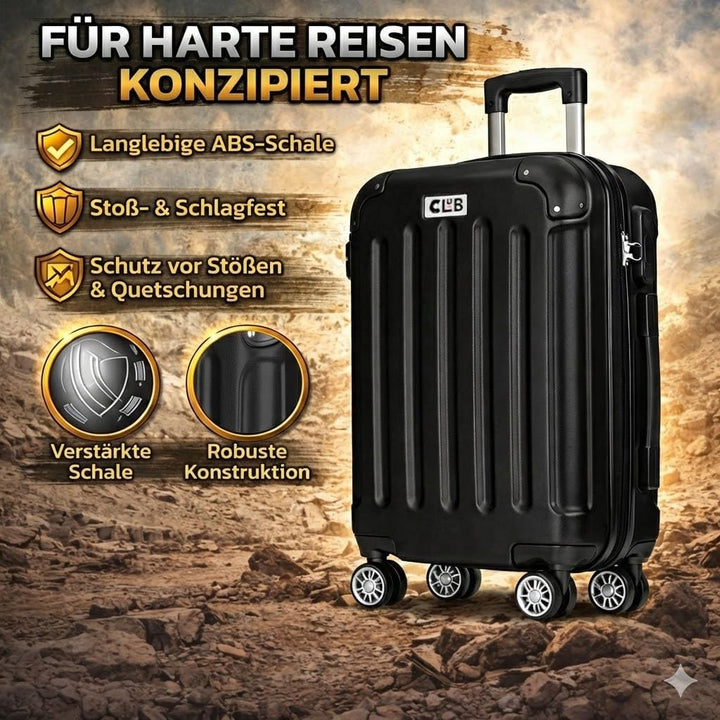 POSH Koffer mittelgross aus ABS - Leichter Hartschalen Trolley 65x45x25 cm - Reisekoffer 62L mit Zah