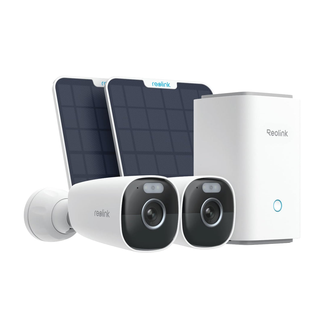 Reolink 5MP Überwachungskamera Aussen Set Outdoor Akku, Kabellose IP Kamera mit Home Hub, Farbnachts