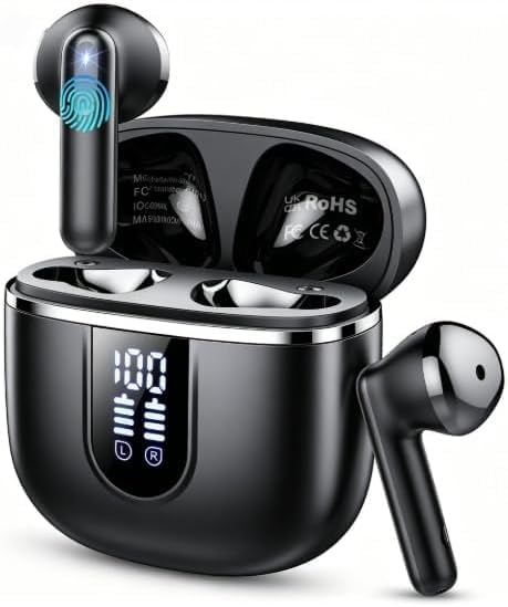 Bluetooth Kopfhörer, Kopfhörer Kabellos Bluetooth 5.4 In Ear Kopfhörer mit 4 ENC Noise Cancelling Mi
