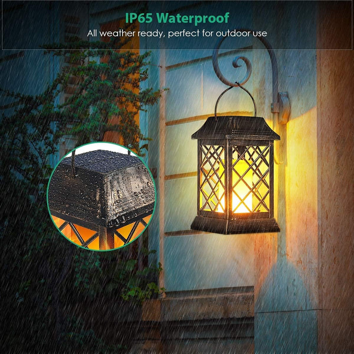 Solarbaby Solar Garten Lichter, Outdoor Laterne Flamme Solar Lichter Metall Hängende Laterne Outdoor
