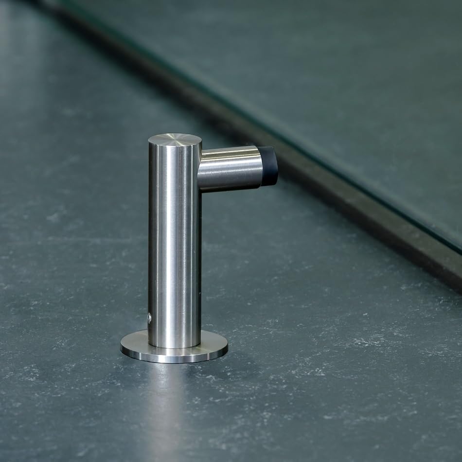 PHOS Design, TSL20-77, Türstopper zur Bodenmontage in L-Form aus Edelstahl Vollmaterial, Türstopper,