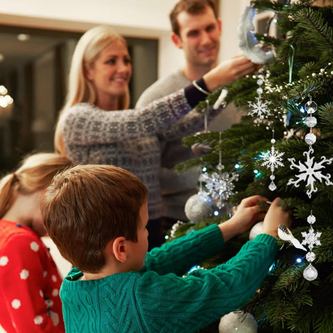 Weihnachtsbaumschmuck- Acryl Eiszapfen Schneeflocke Eistropfen Anhänger-16 Stück Weihnachtsbaumschmu